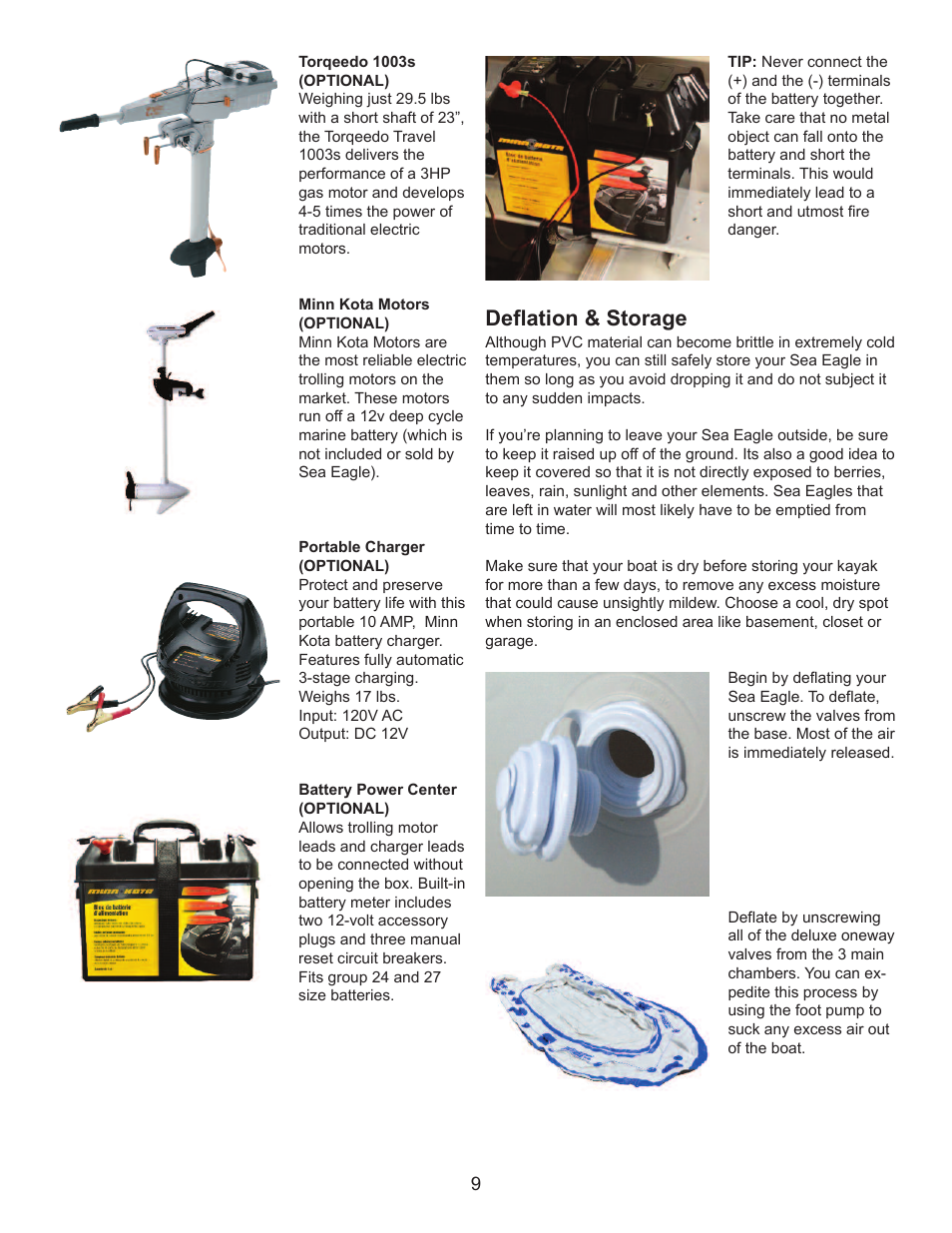 Deflation & storage | Sea Eagle 124 smb Super Motormount Boat (124SMB) User Manual | Page 10 / 13