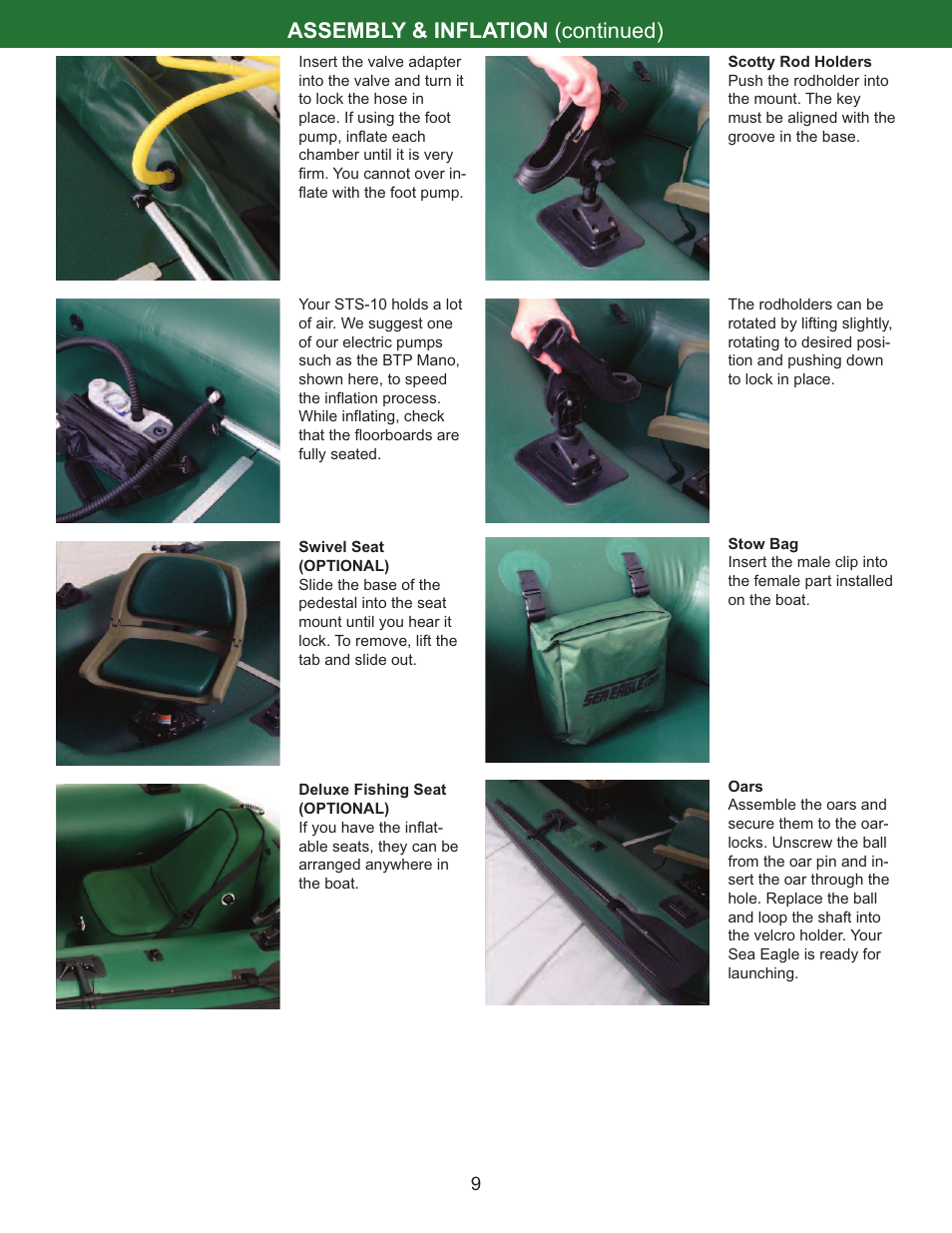 Assembly & inflation (continued) | Sea Eagle Stealth Stalker 10 (STS10) User Manual | Page 10 / 14