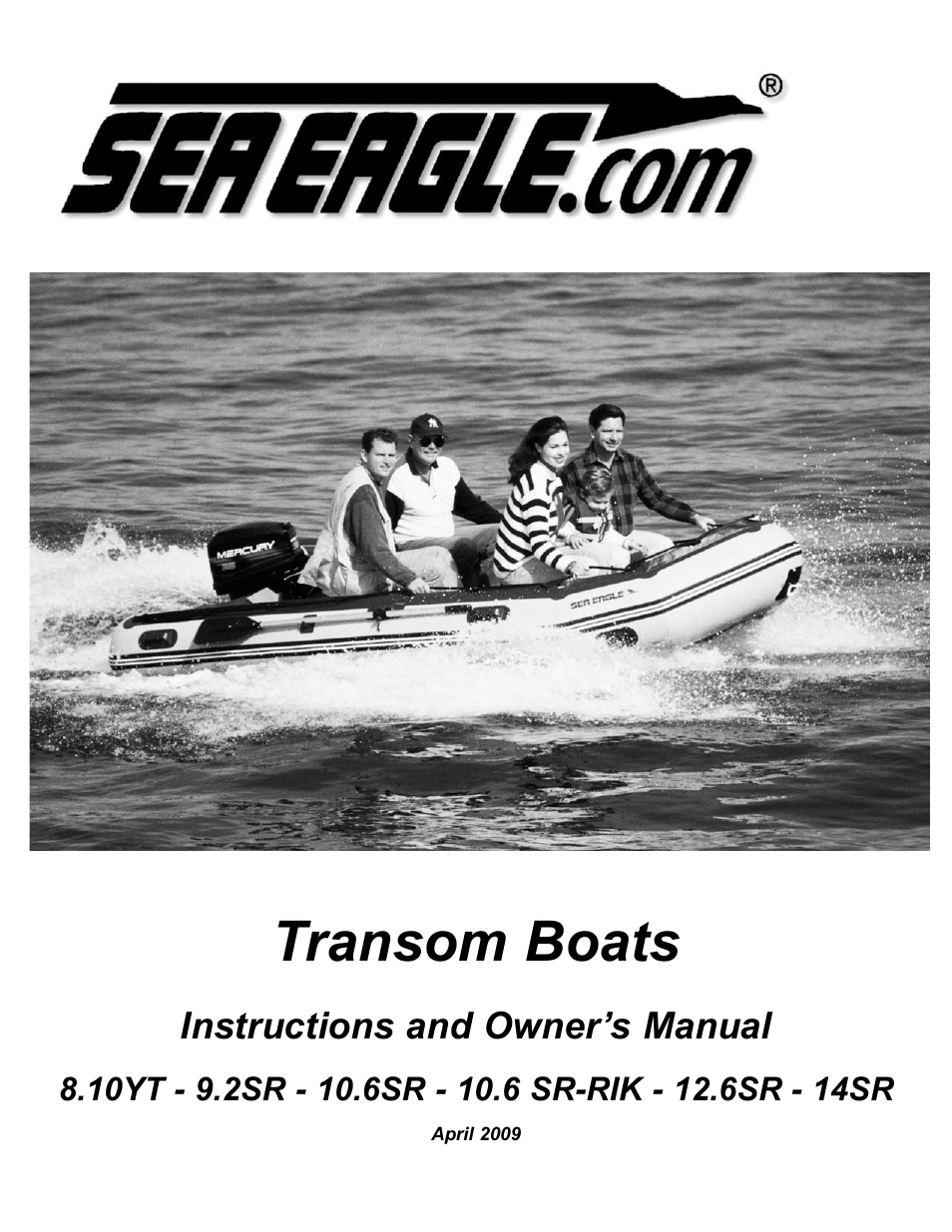 Sea Eagle Transom Sport Boats (2009 and earlier) User Manual | 8 pages