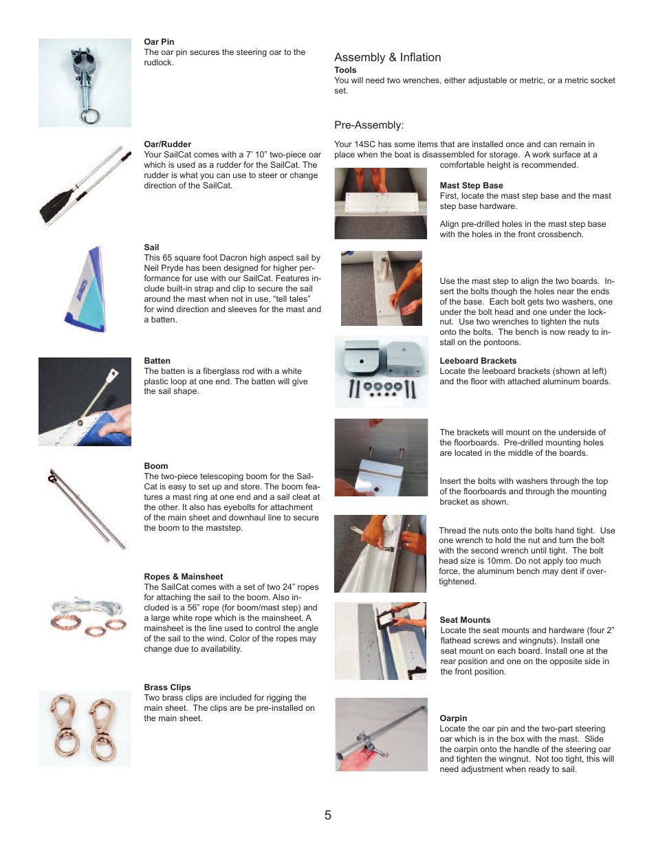 Assembly & inflation | Sea Eagle Sailcat 14 (2013 and earlier) User Manual | Page 6 / 12