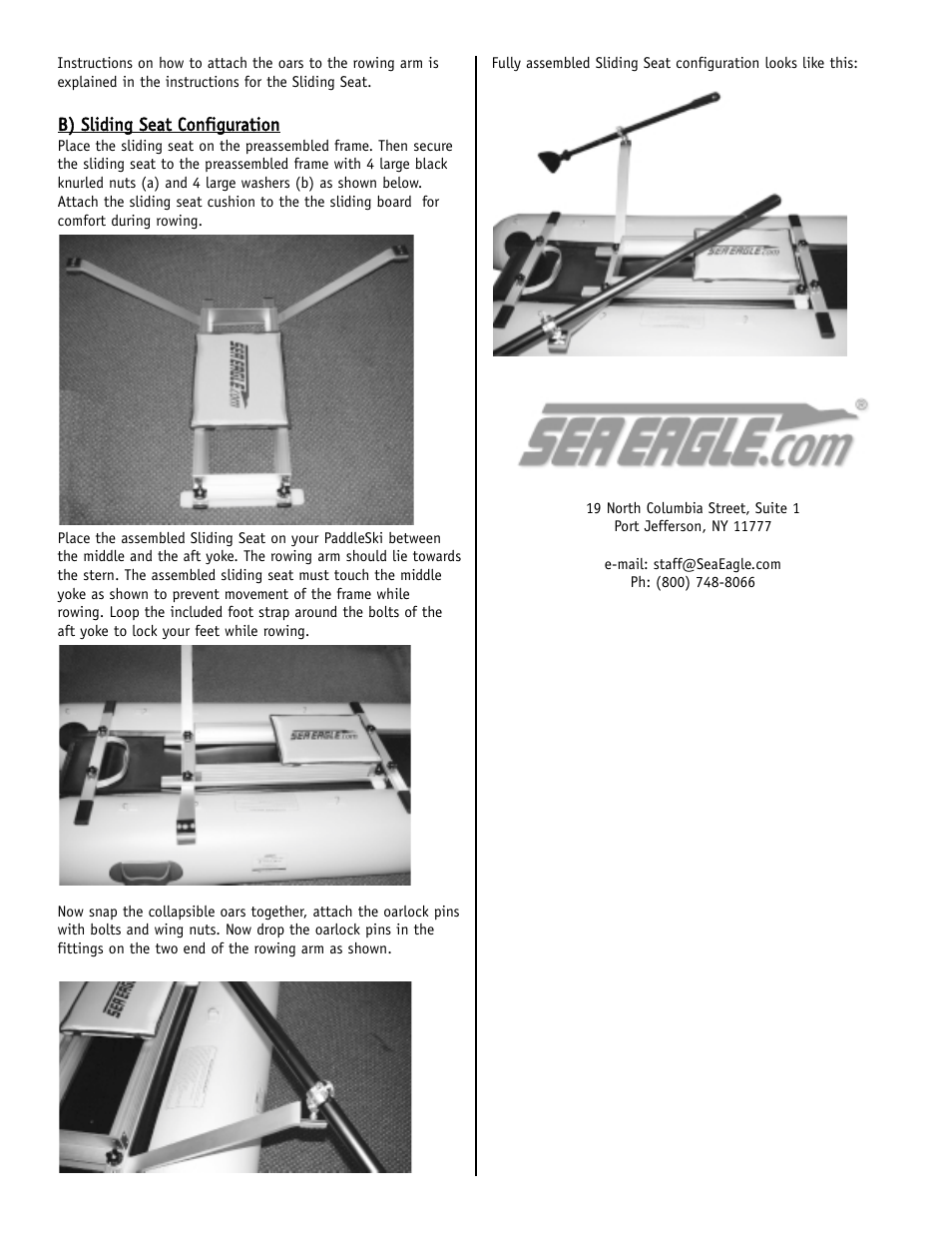 Sea Eagle Rowing Frame / Sliding Seat for PaddleSki User Manual | Page 2 / 2