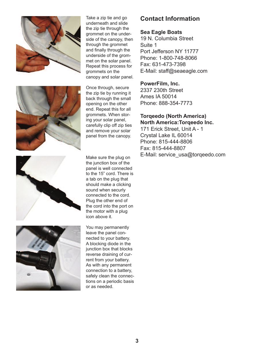 Contact information | Sea Eagle Solar Panel 45T User Manual | Page 4 / 4