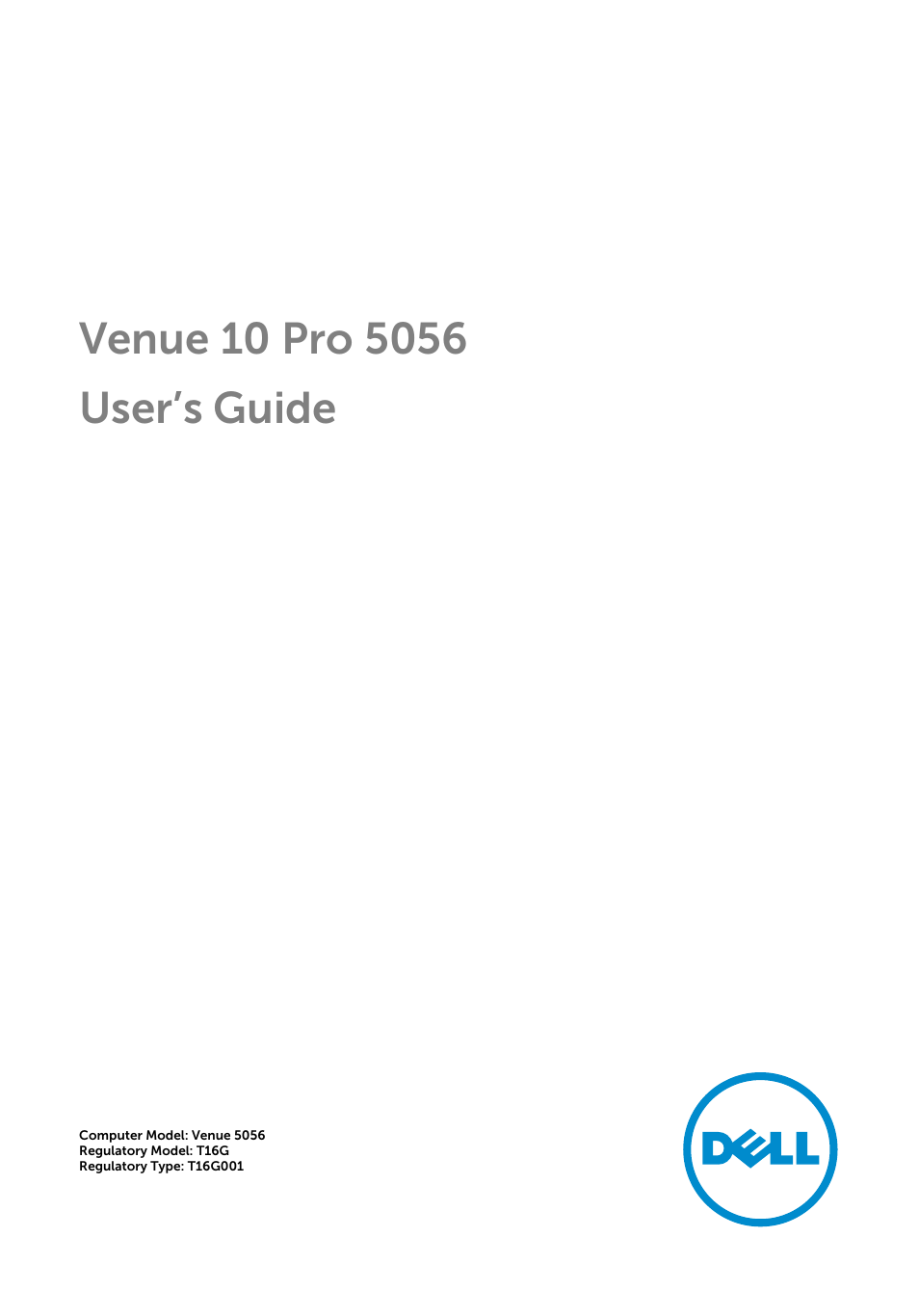 Dell Venue 10 Pro 5056 User Manual | 39 pages