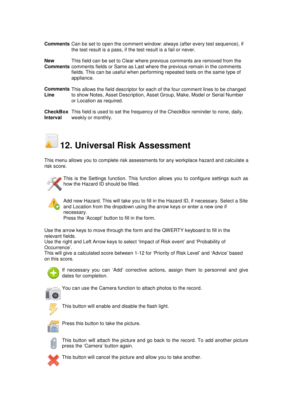 Universal risk assessment | Seaward Apollo 600 User Manual | Page 23 / 32