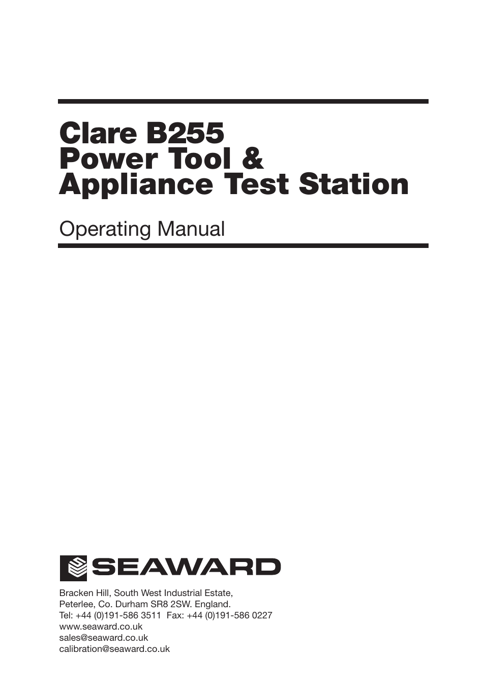 Seaward B255 User Manual | 40 pages