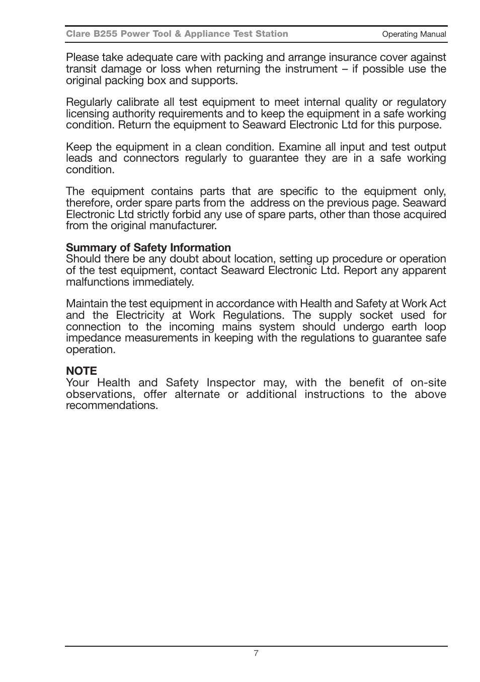 Seaward B255 User Manual | Page 11 / 40