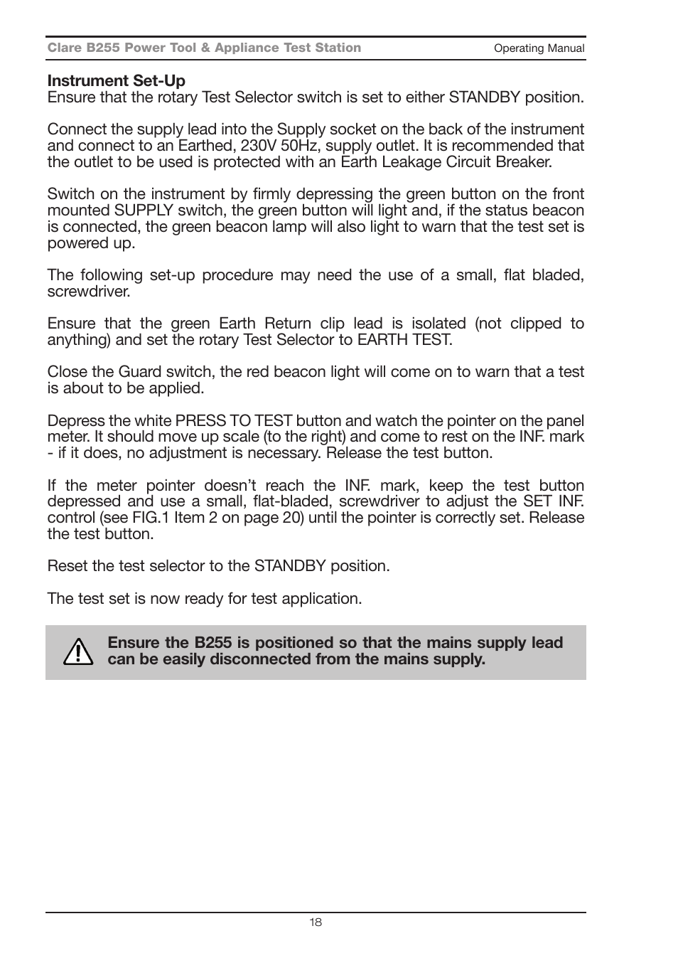 Seaward B255 User Manual | Page 22 / 40