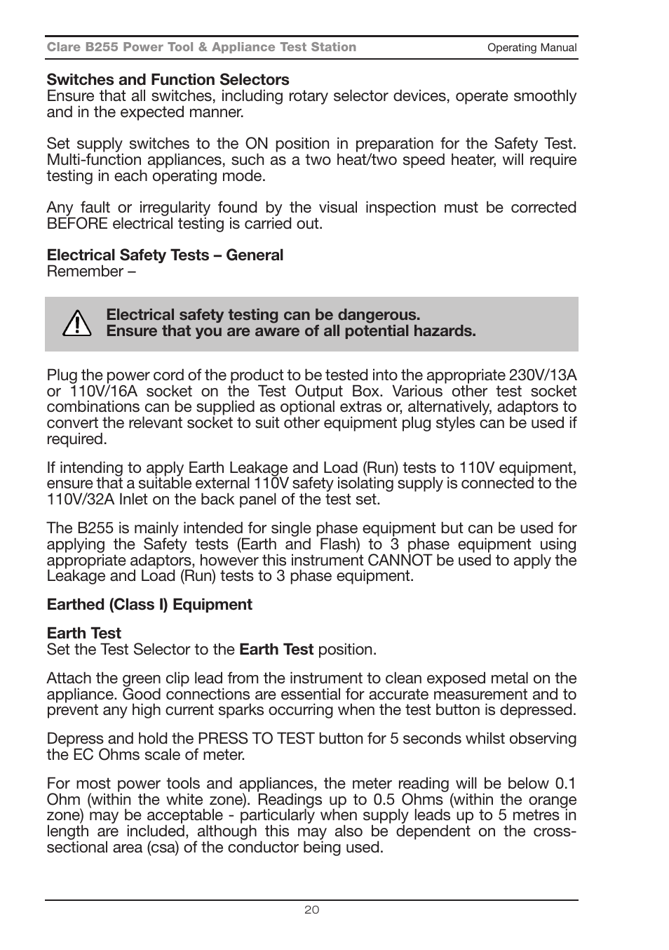 Seaward B255 User Manual | Page 24 / 40