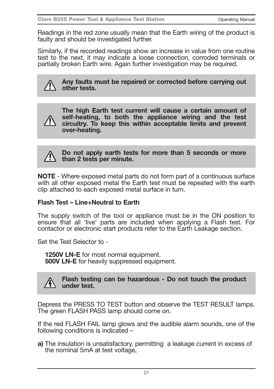 Seaward B255 User Manual | Page 25 / 40