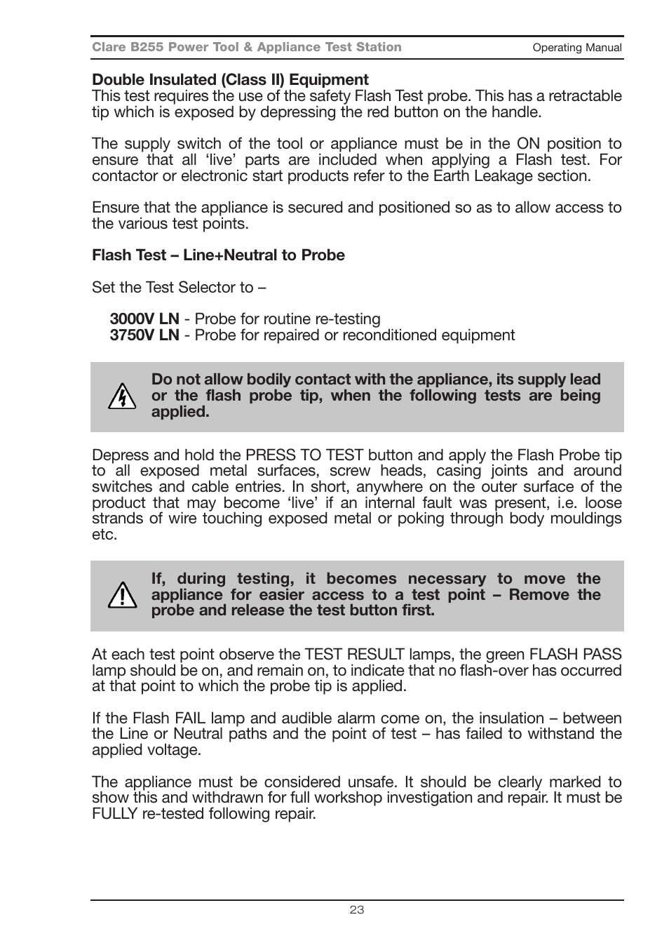 Seaward B255 User Manual | Page 27 / 40