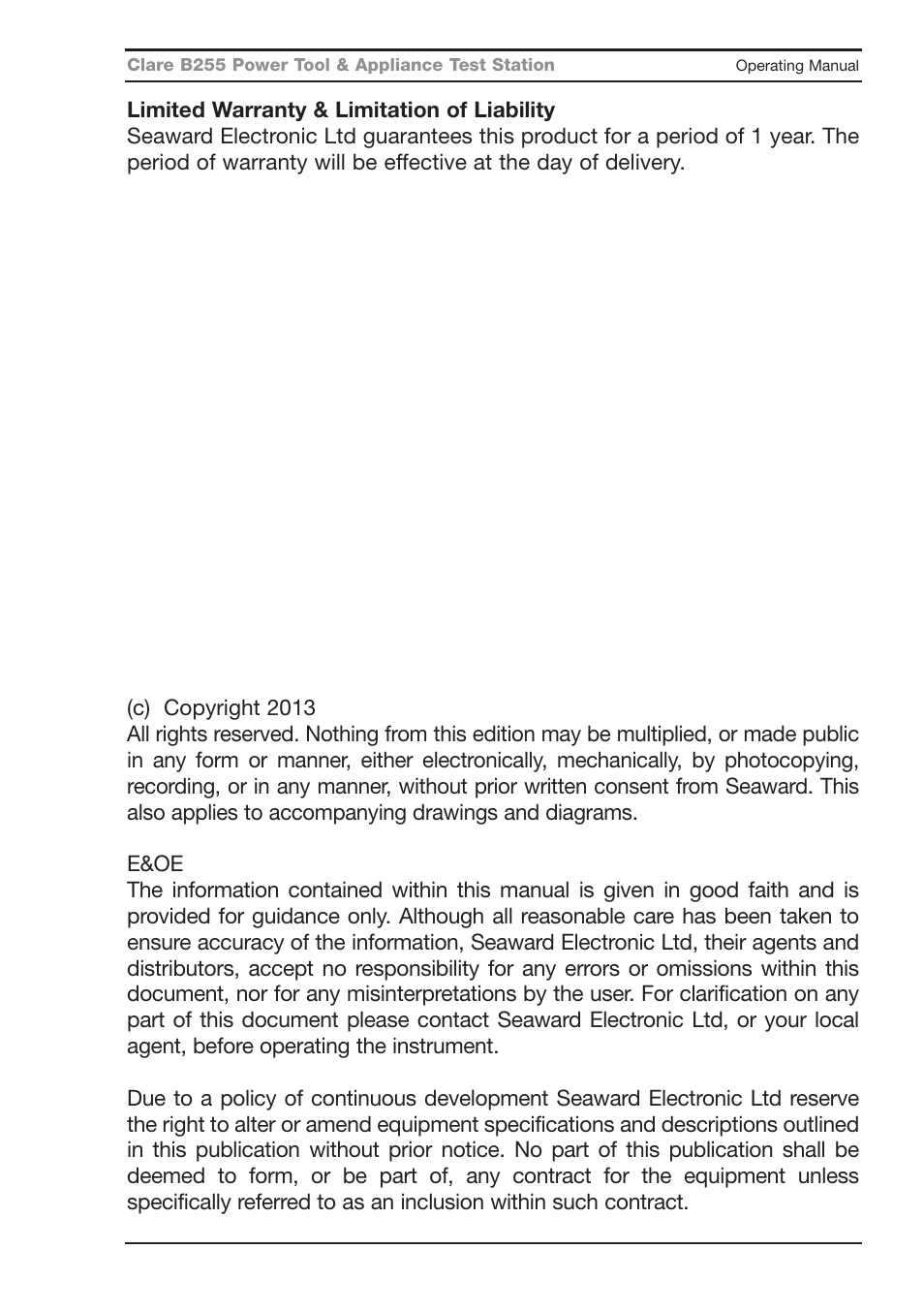 Seaward B255 User Manual | Page 3 / 40
