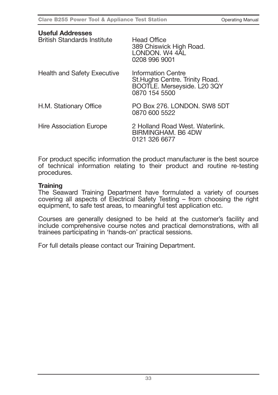 Seaward B255 User Manual | Page 37 / 40