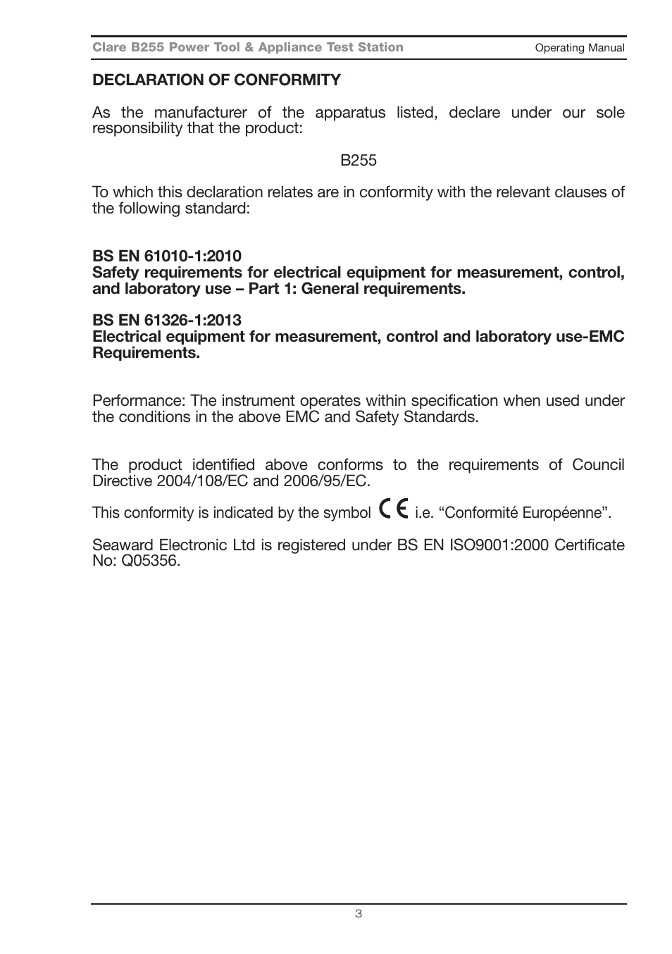 Seaward B255 User Manual | Page 7 / 40