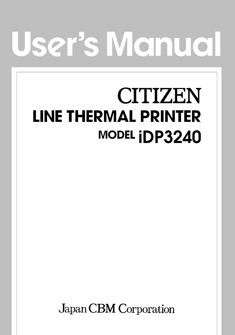 CBM America iDP3240 User Manual | 230 pages