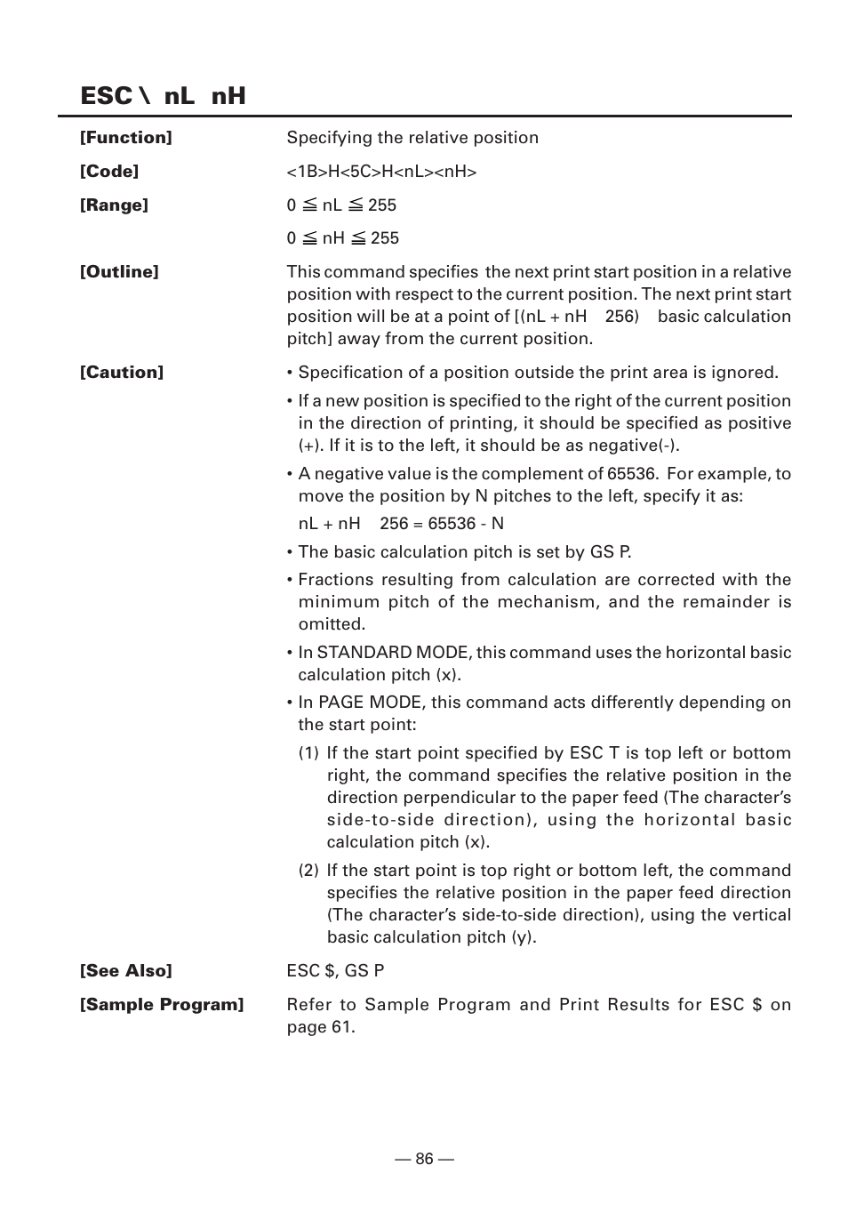 Esc \ nl nh | CBM America iDP3240 User Manual | Page 105 / 230