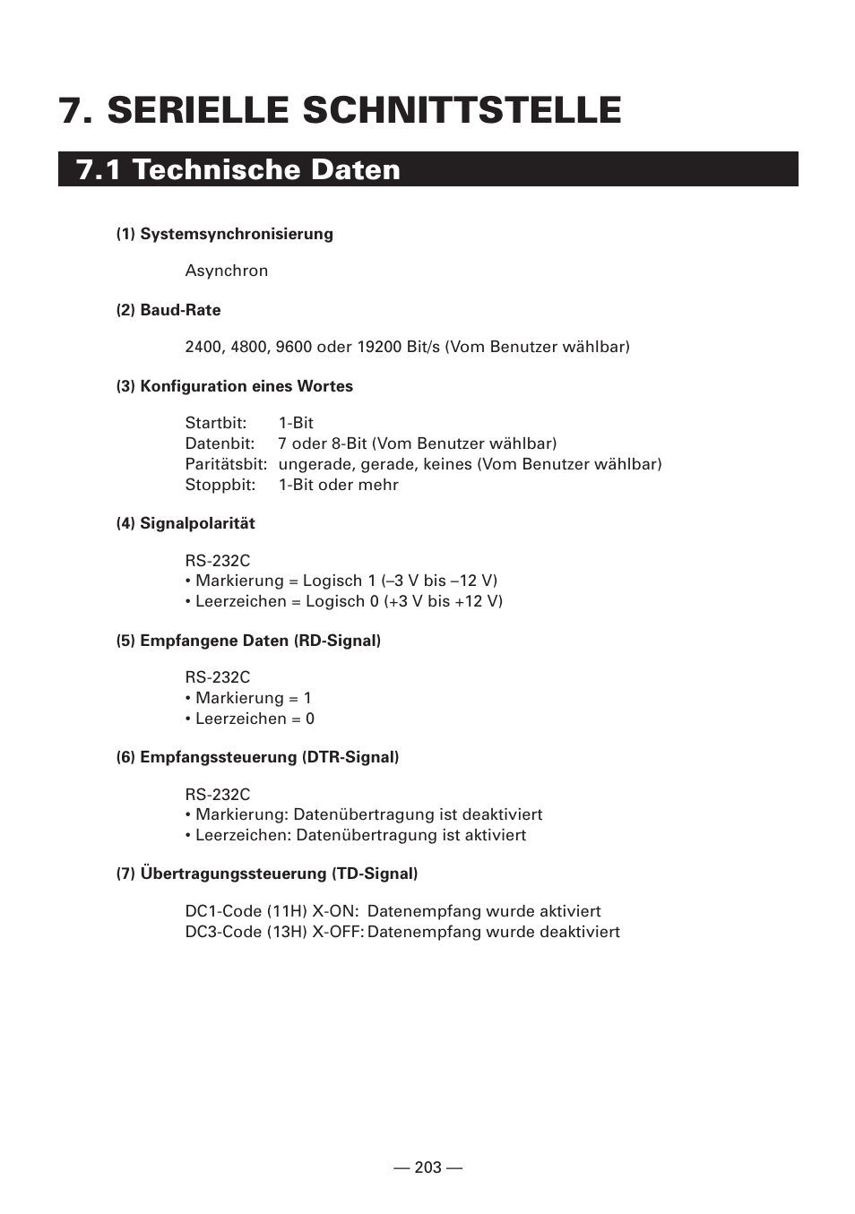 Serielle schnittstelle, 1 technische daten | CBM America iDP3240 User Manual | Page 222 / 230