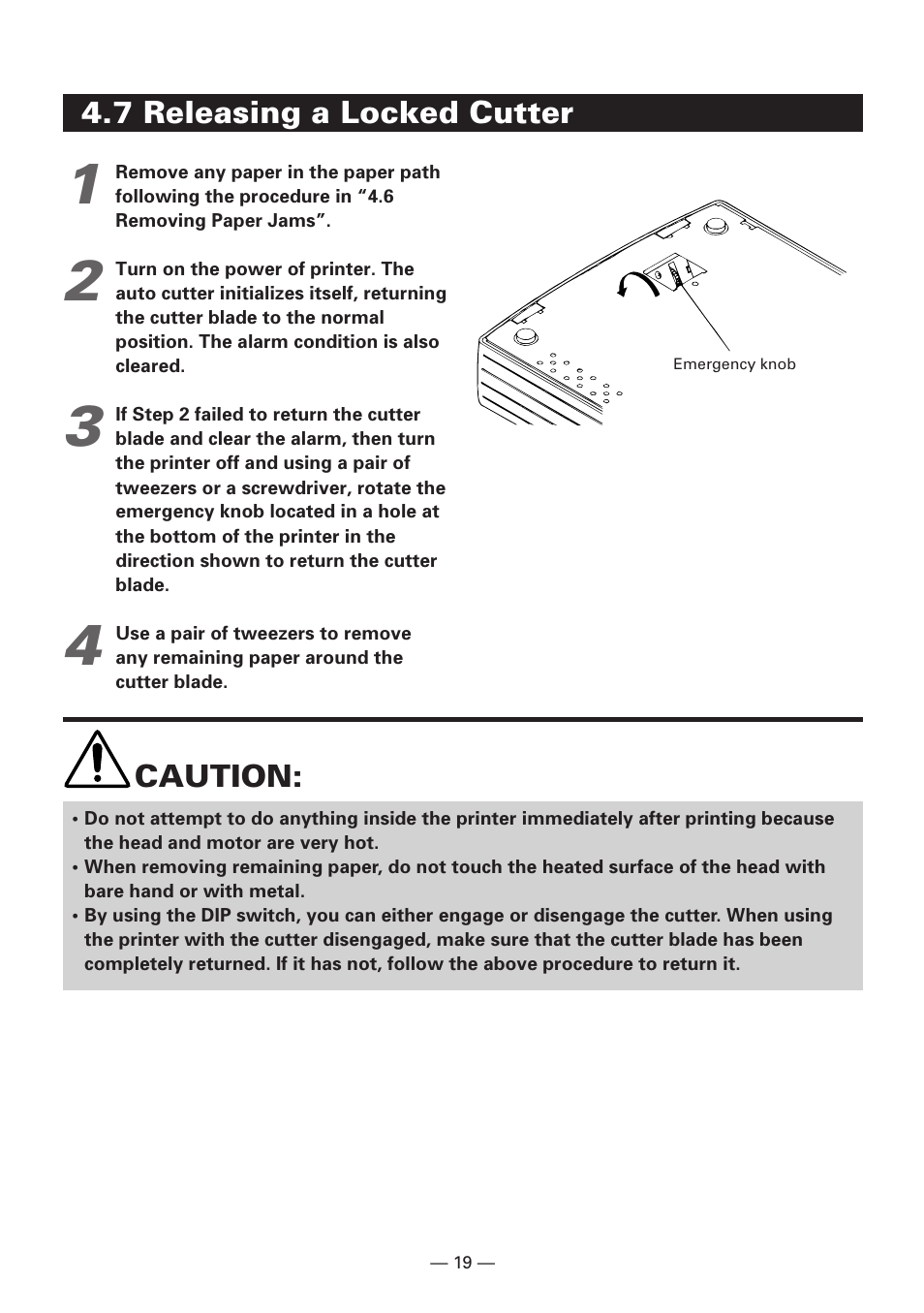 7 releasing a locked cutter | CBM America iDP3240 User Manual | Page 38 / 230