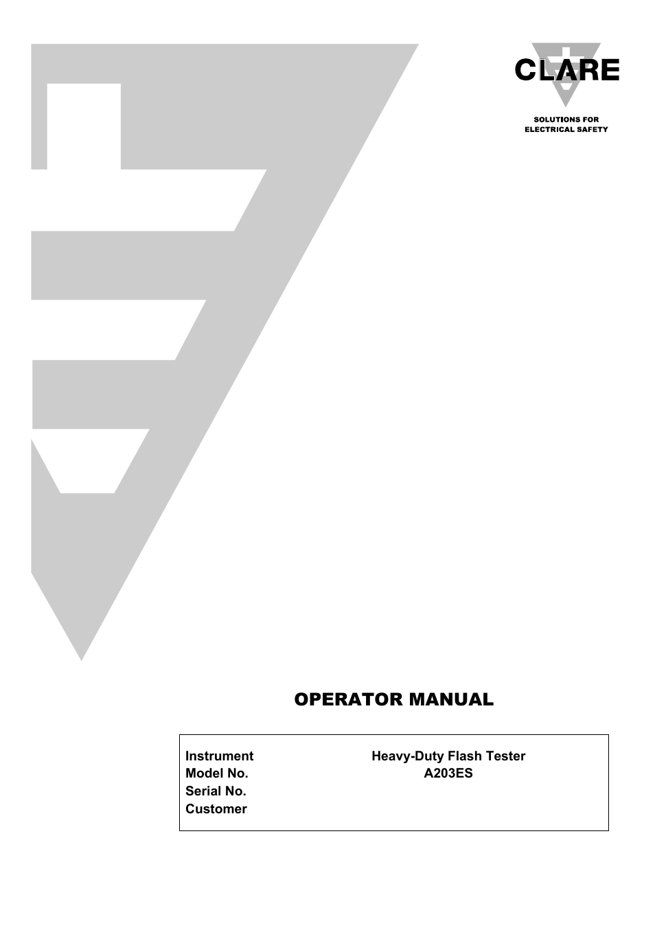 Seaward A203ES User Manual | 10 pages