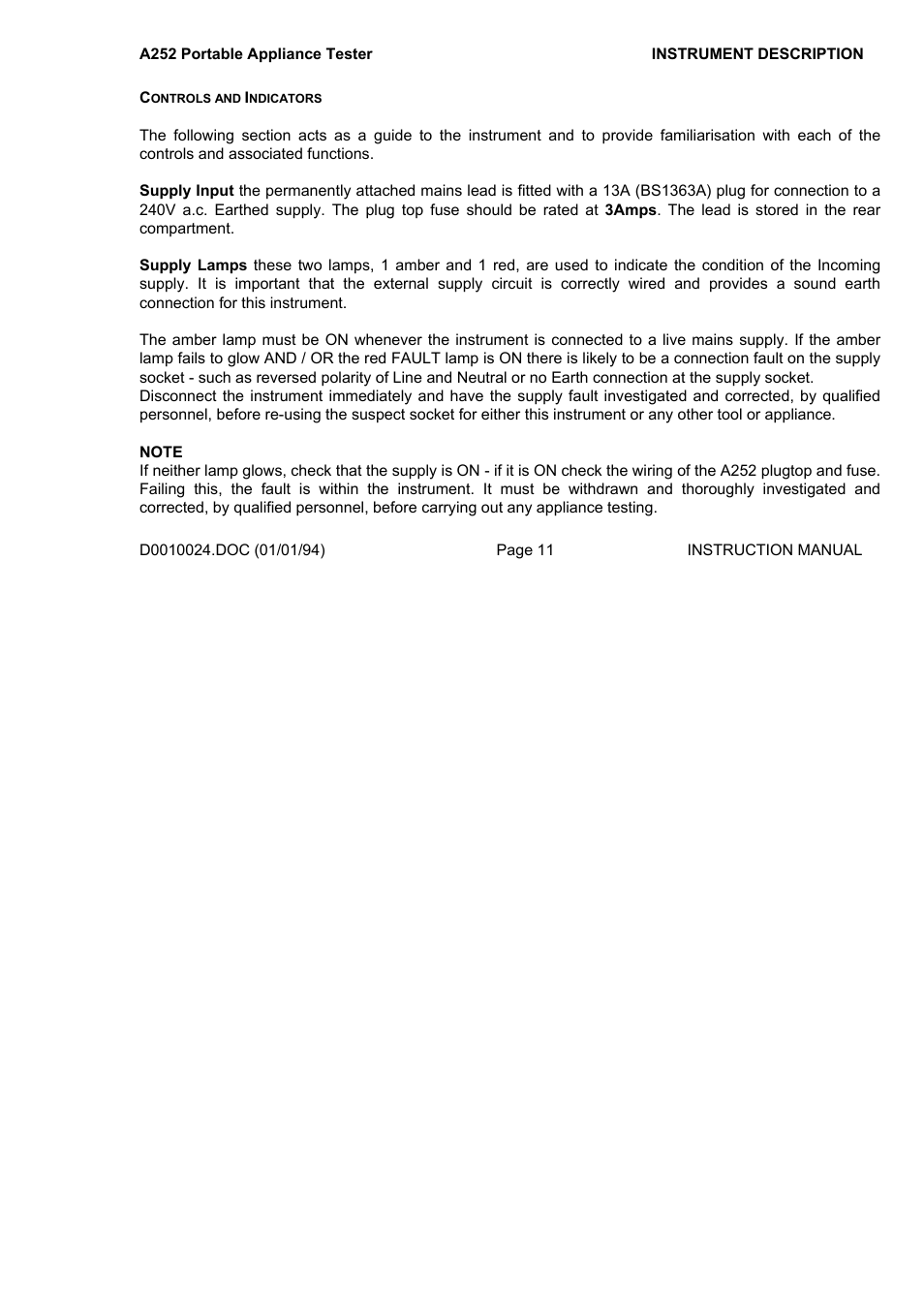 Seaward A252 User Manual | Page 11 / 35