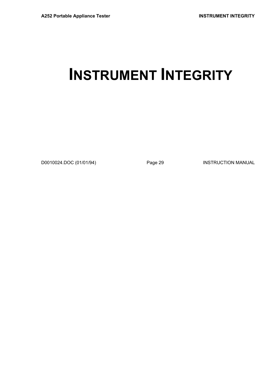 Nstrument, Ntegrity | Seaward A252 User Manual | Page 29 / 35