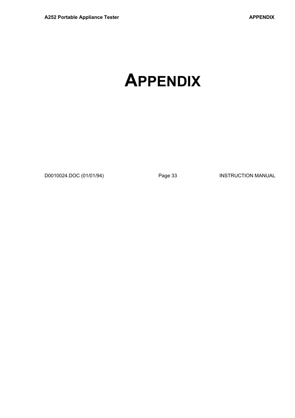 Ppendix | Seaward A252 User Manual | Page 33 / 35