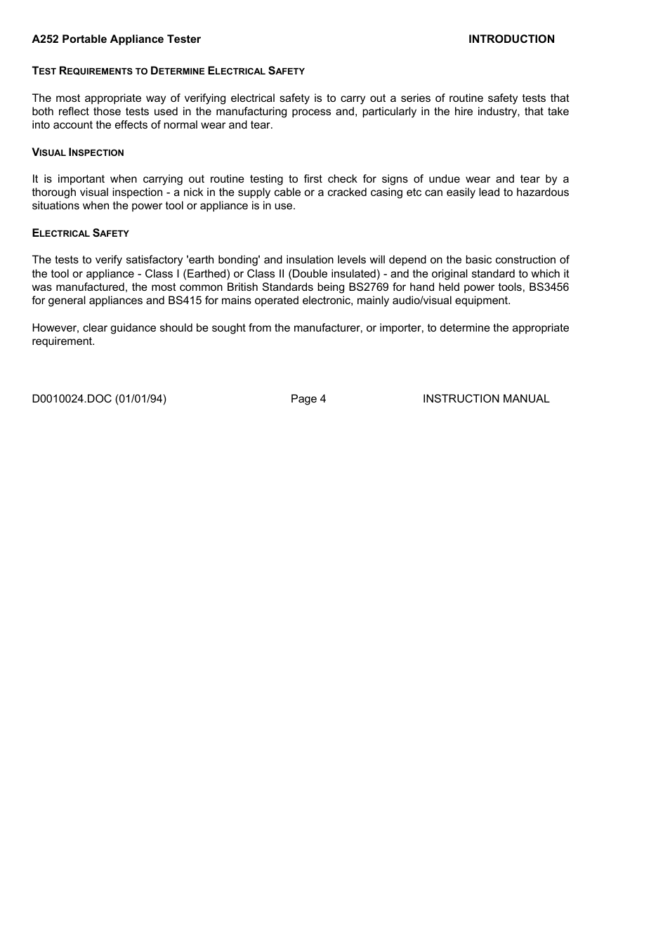 Seaward A252 User Manual | Page 4 / 35