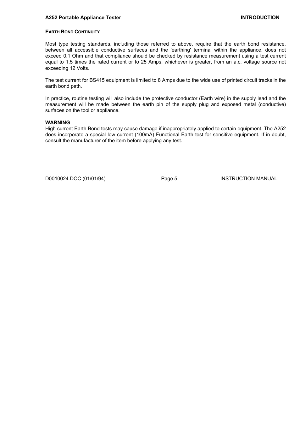 Seaward A252 User Manual | Page 5 / 35