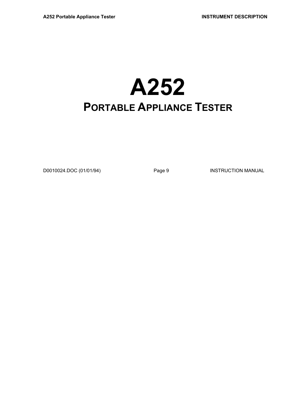 A252 | Seaward A252 User Manual | Page 9 / 35