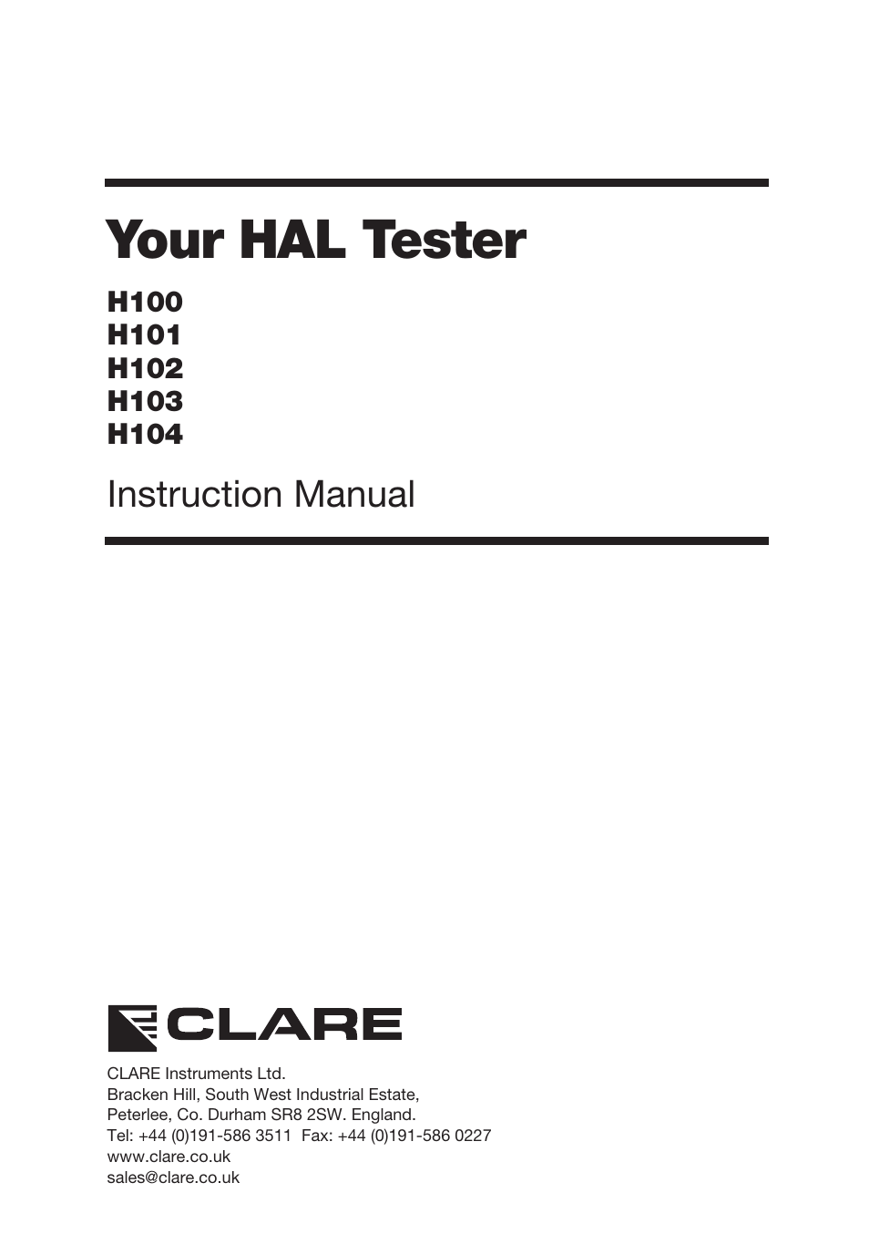 Seaward ClareHAL User Manual | 164 pages