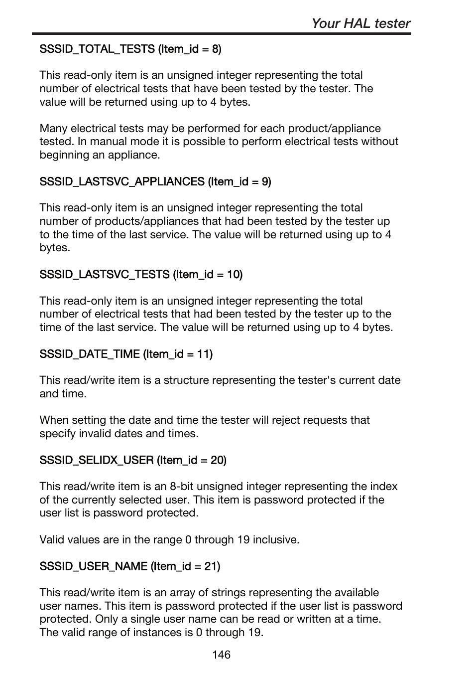 Your hal tester | Seaward ClareHAL User Manual | Page 147 / 164
