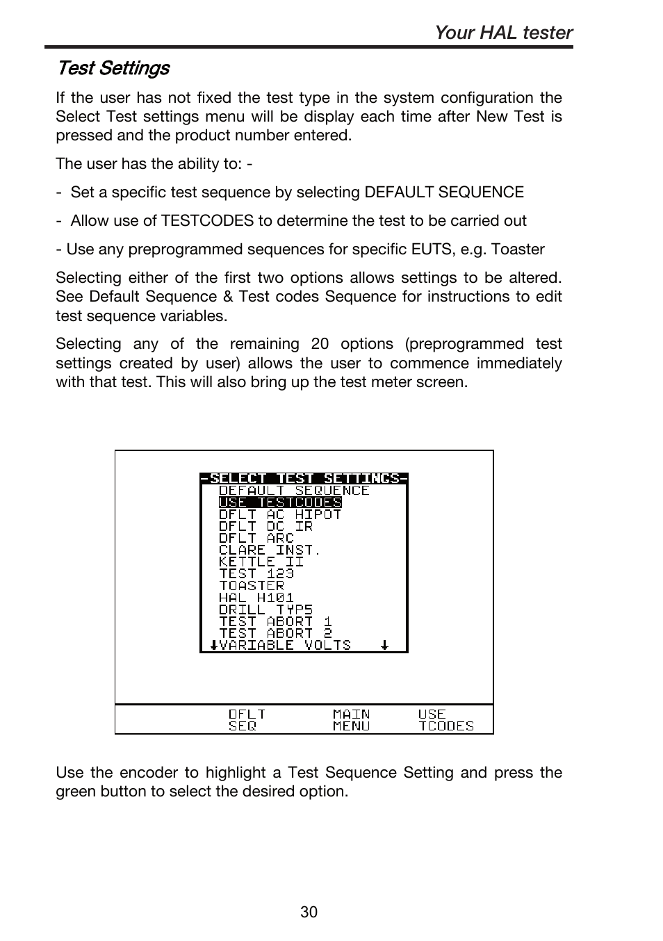 Test settings, Your hal tester | Seaward ClareHAL User Manual | Page 31 / 164