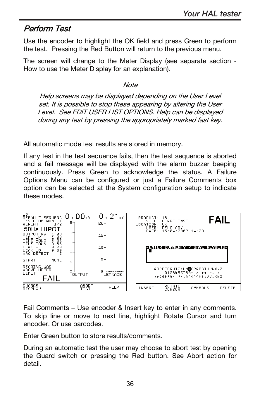 Perform test, Your hal tester | Seaward ClareHAL User Manual | Page 37 / 164