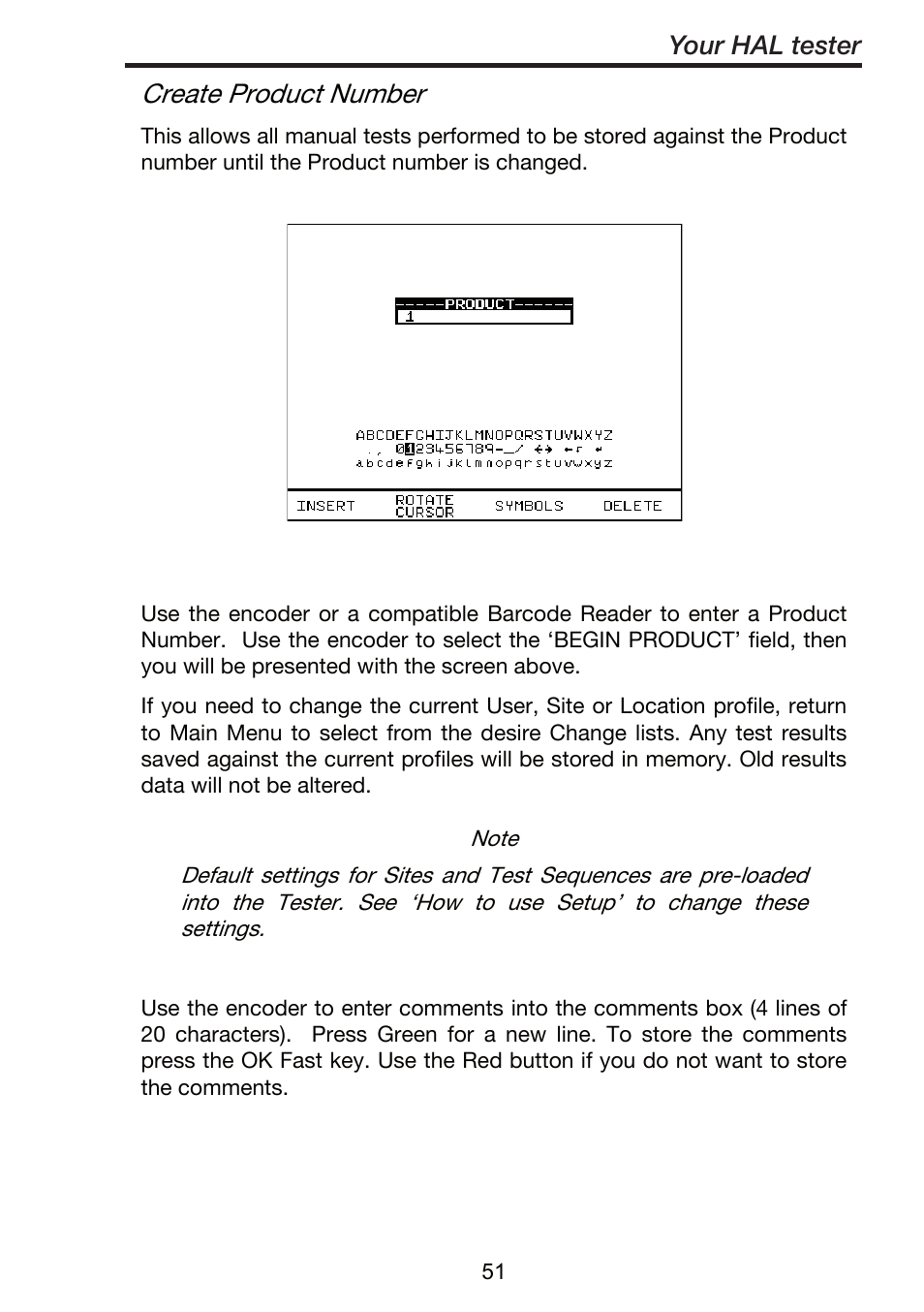 Create product number, Your hal tester | Seaward ClareHAL User Manual | Page 52 / 164