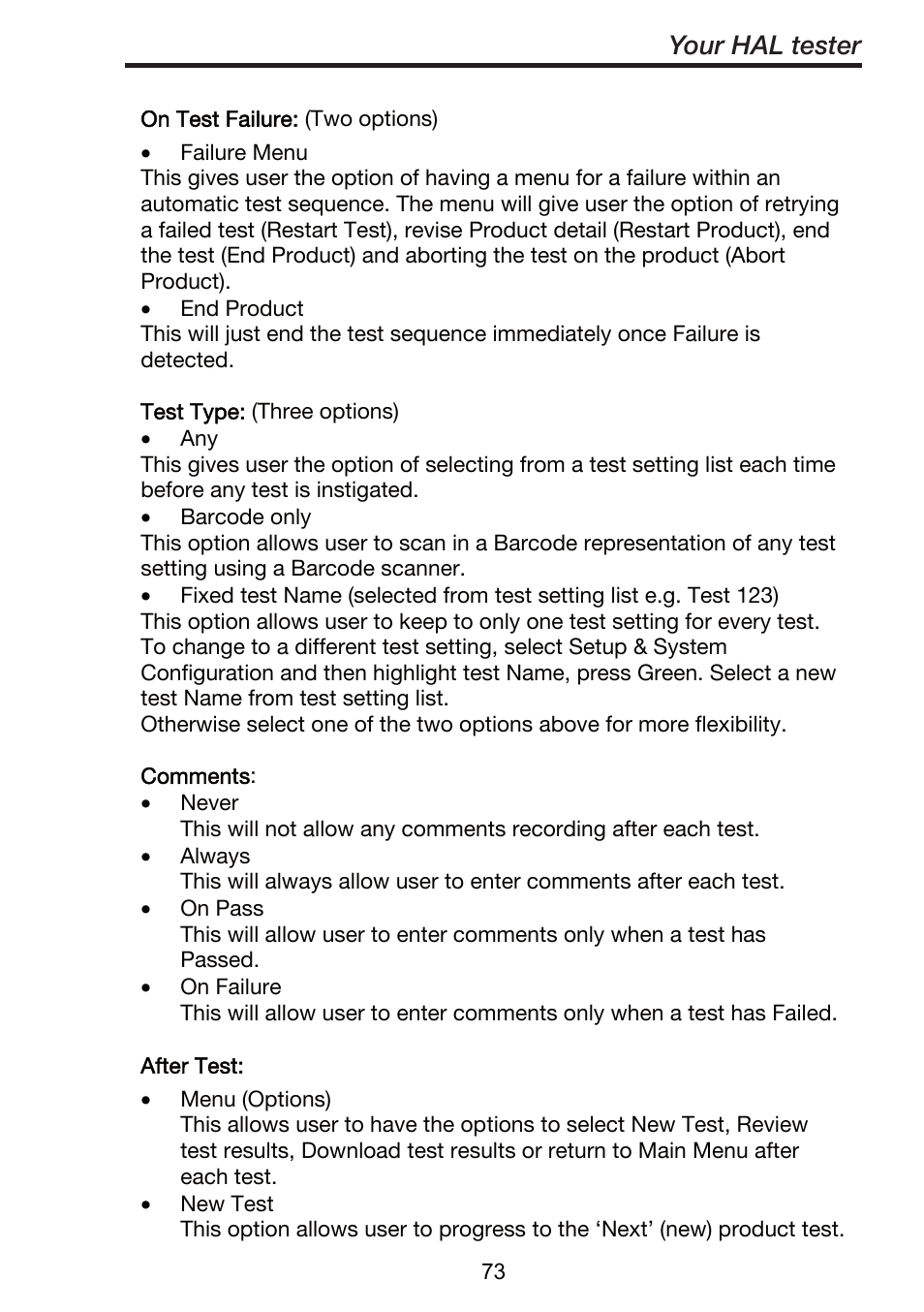 Your hal tester | Seaward ClareHAL User Manual | Page 74 / 164