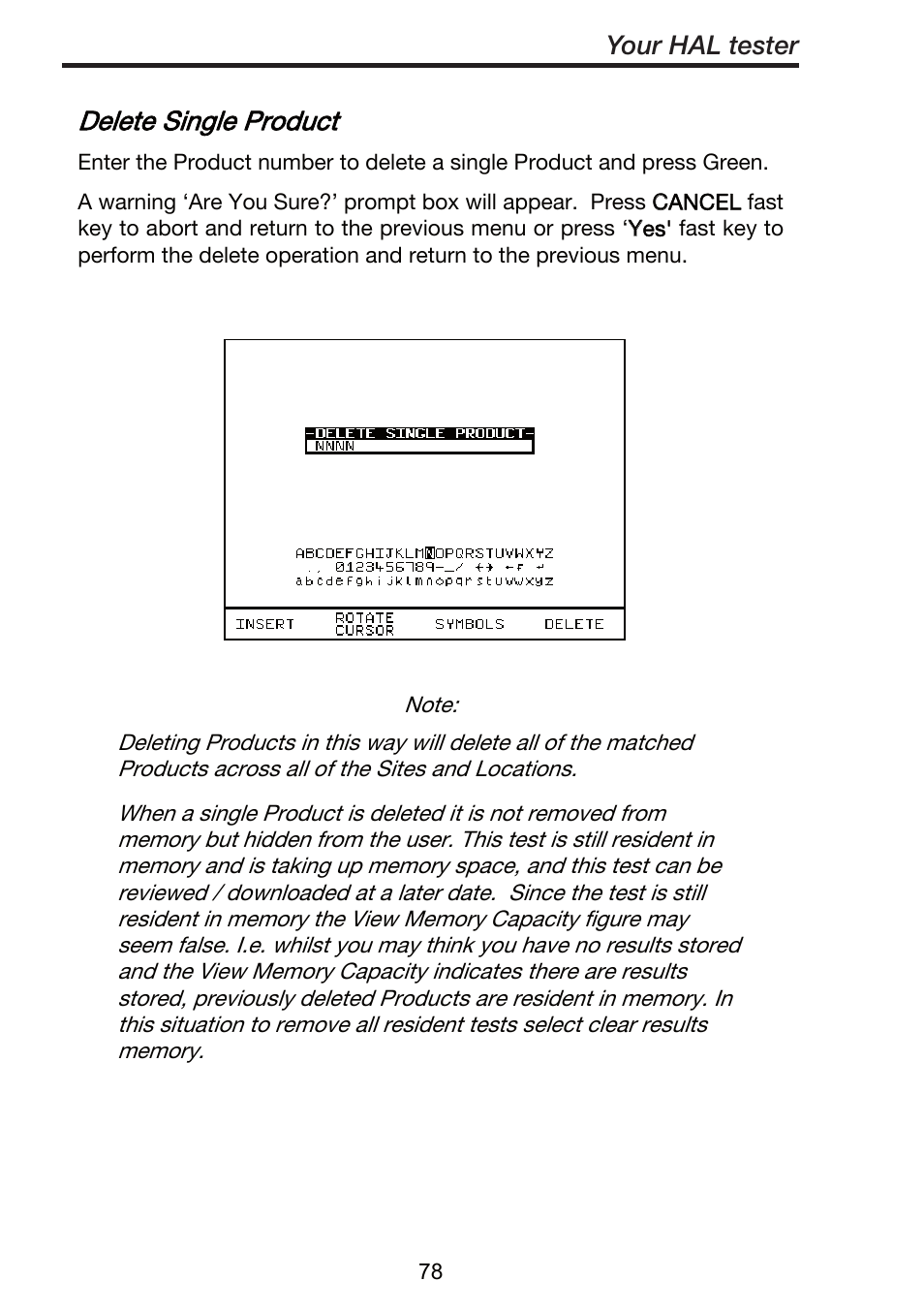 Delete single product, Your hal tester | Seaward ClareHAL User Manual | Page 79 / 164
