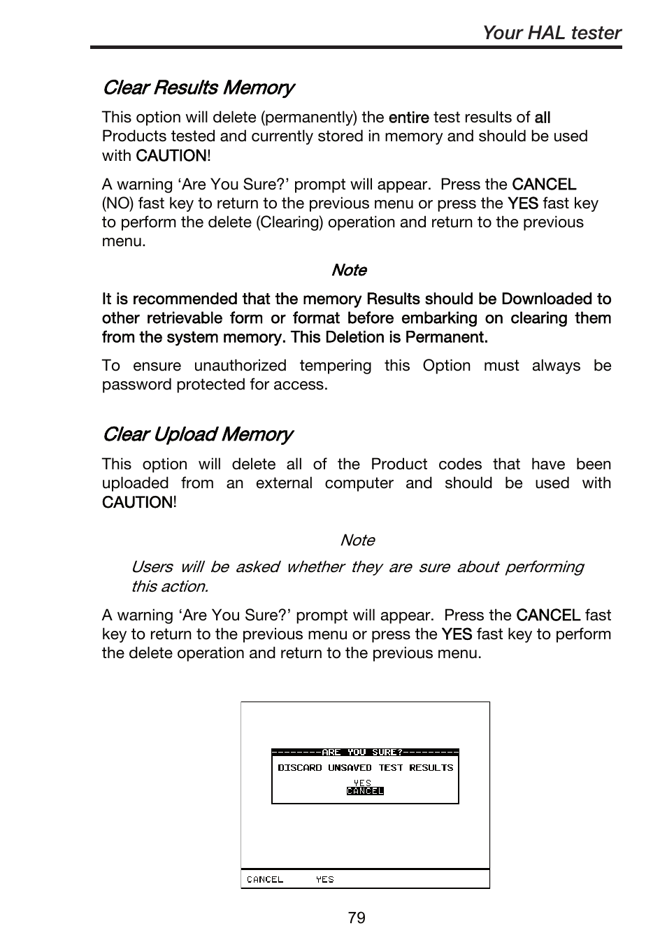 Your hal tester | Seaward ClareHAL User Manual | Page 80 / 164