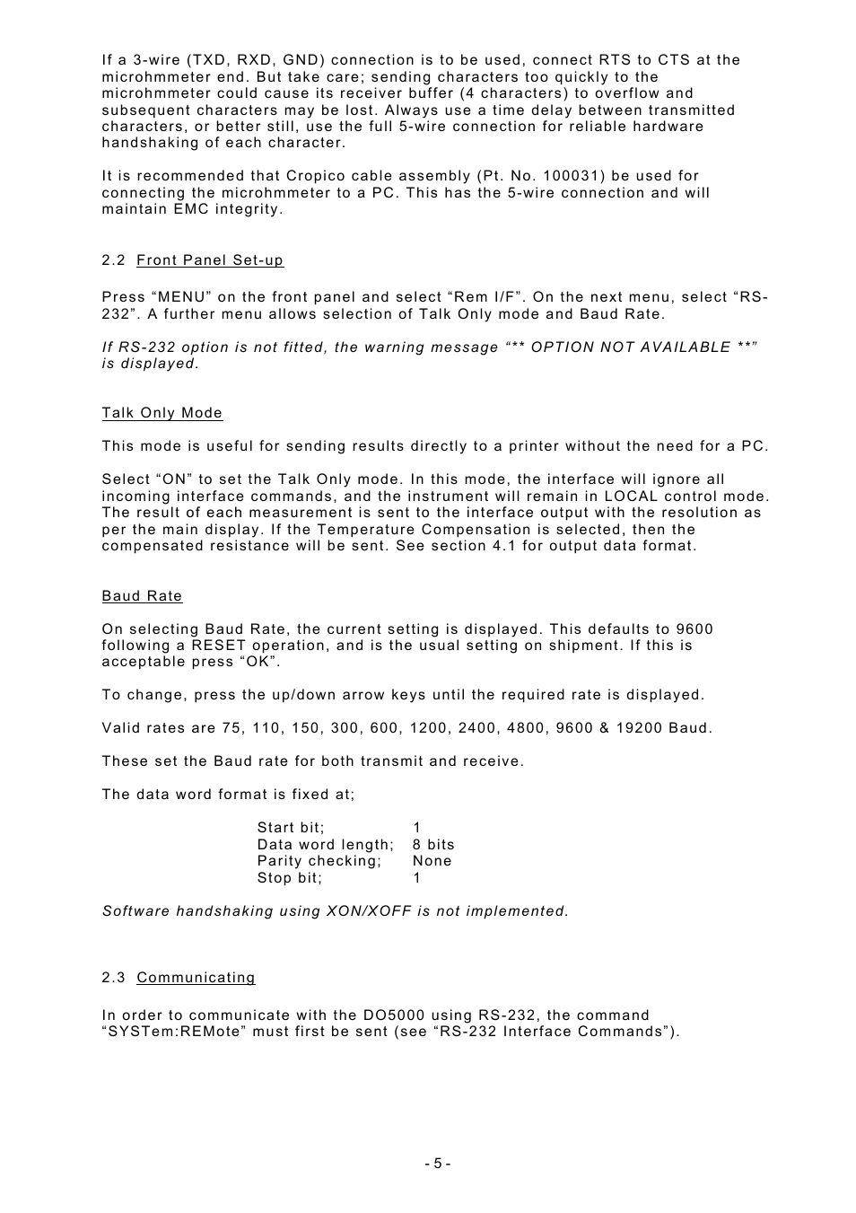 Seaward DO5000 Interface User Manual | Page 5 / 41