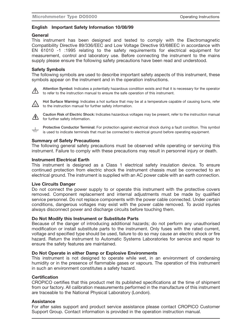 Seaward DO5000 Series User Manual | Page 4 / 36