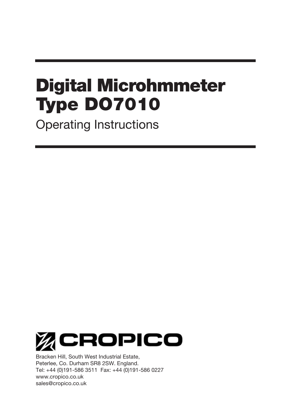 Seaward DO7010 User Manual | 44 pages
