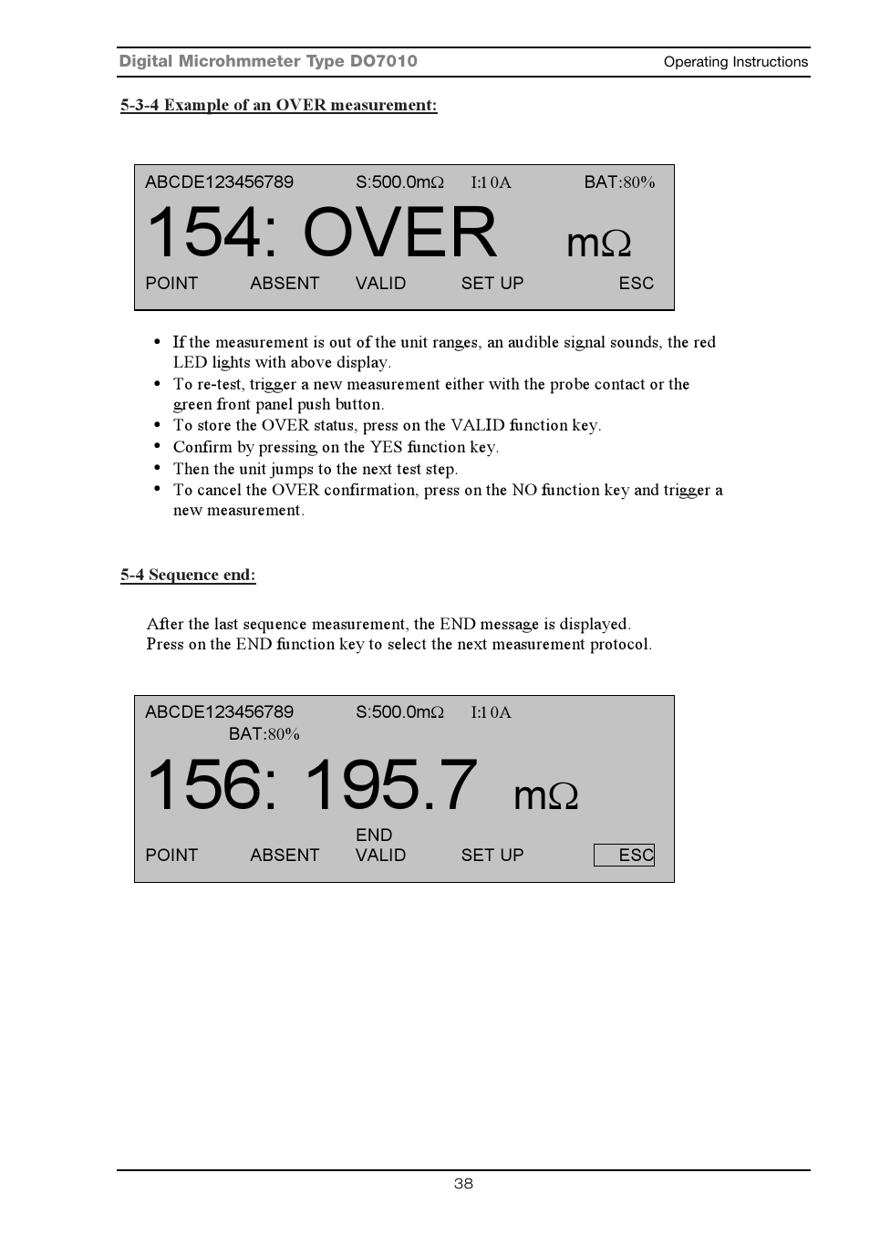 Over | Seaward DO7010 User Manual | Page 40 / 44
