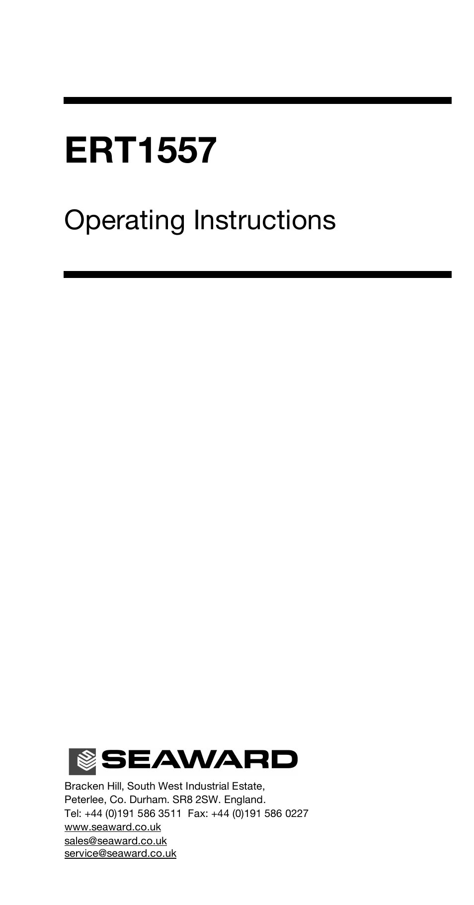 Seaward ARE 1557 User Manual | 31 pages