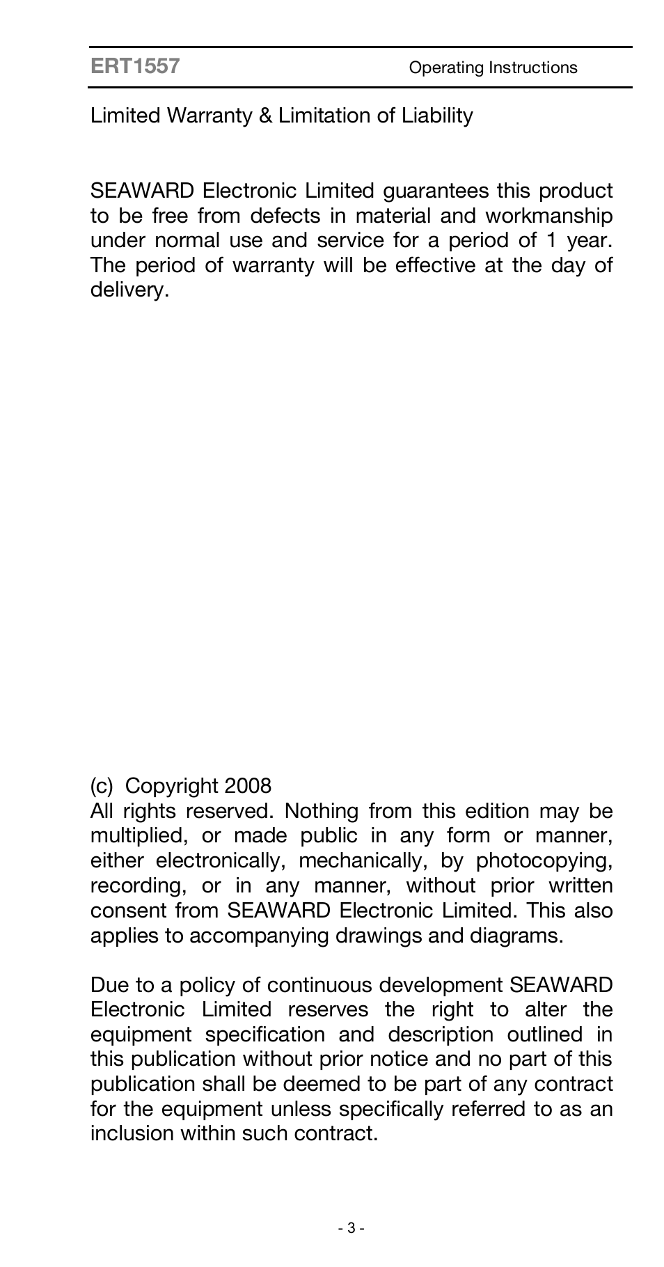 Seaward ARE 1557 User Manual | Page 3 / 31