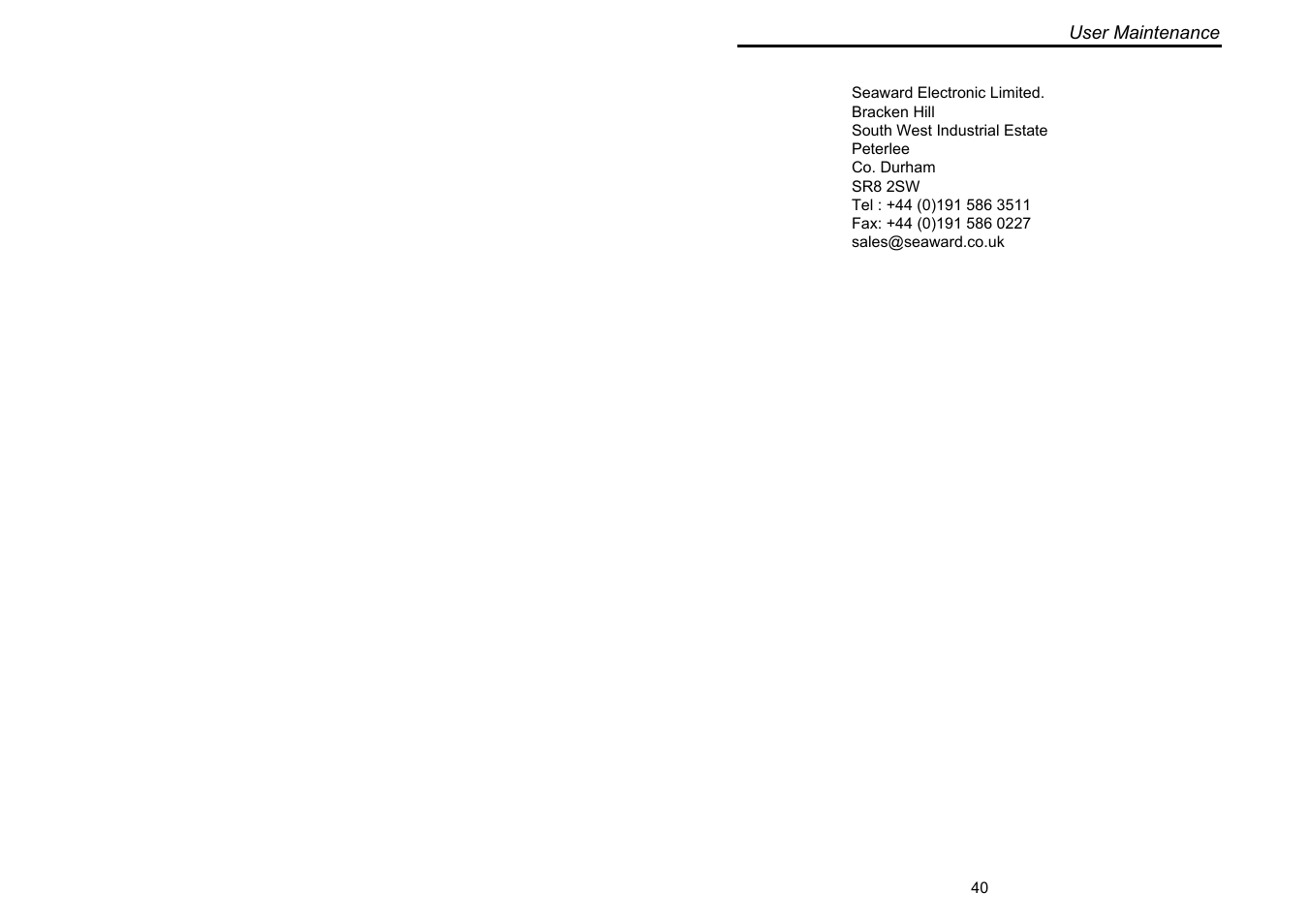 Seaward Europa Pac Plus User Manual | Page 46 / 53