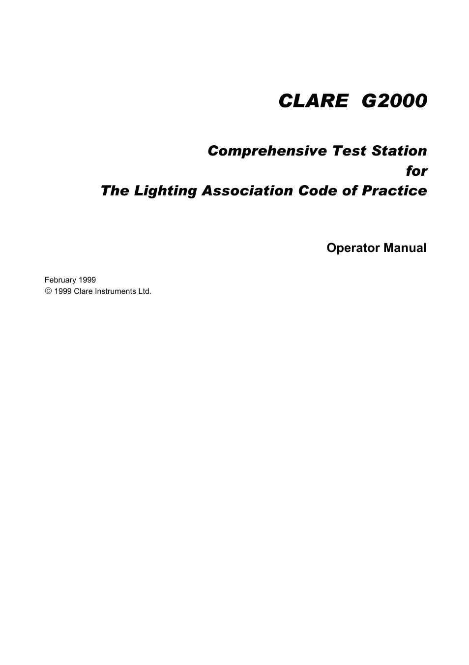 Clare g2000 | Seaward G2000 User Manual | Page 3 / 44