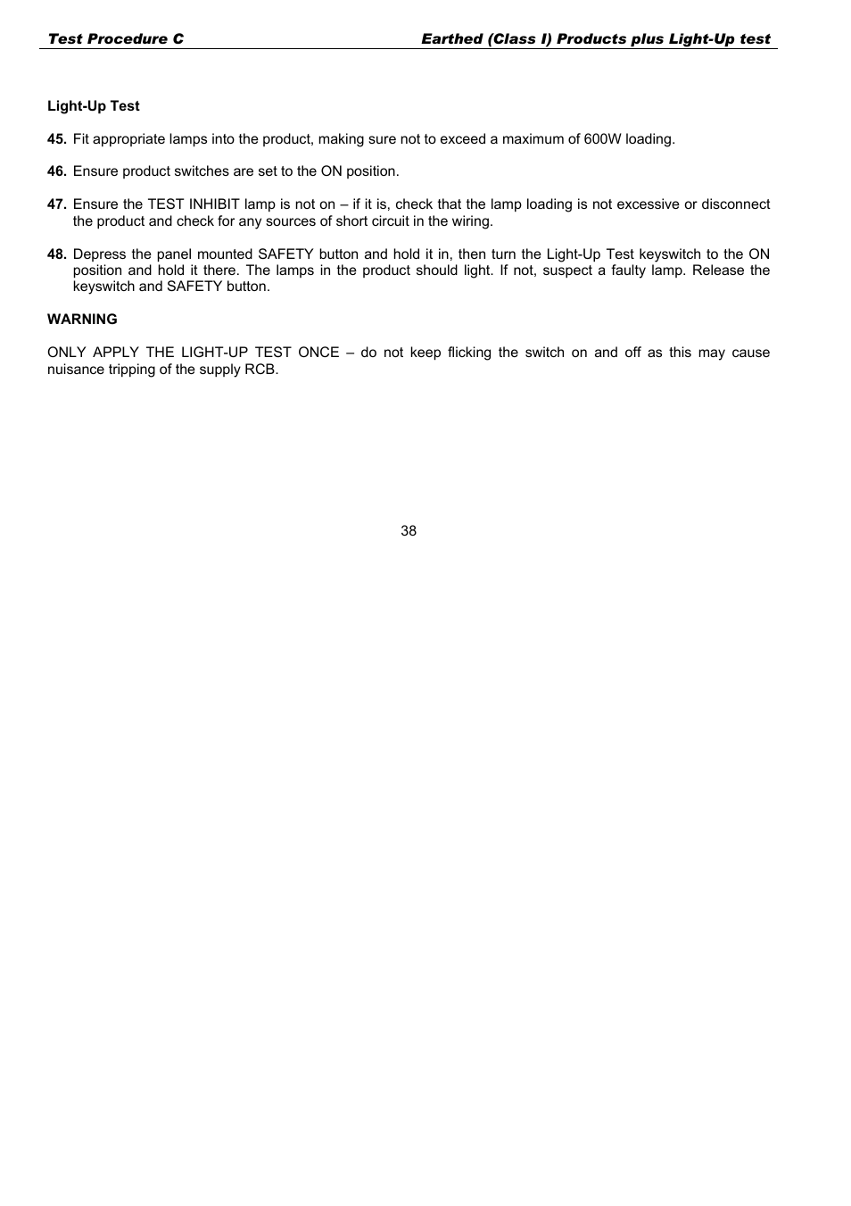 Warning | Seaward G2000 User Manual | Page 40 / 44