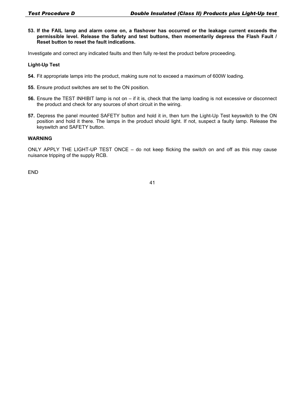 Warning | Seaward G2000 User Manual | Page 43 / 44