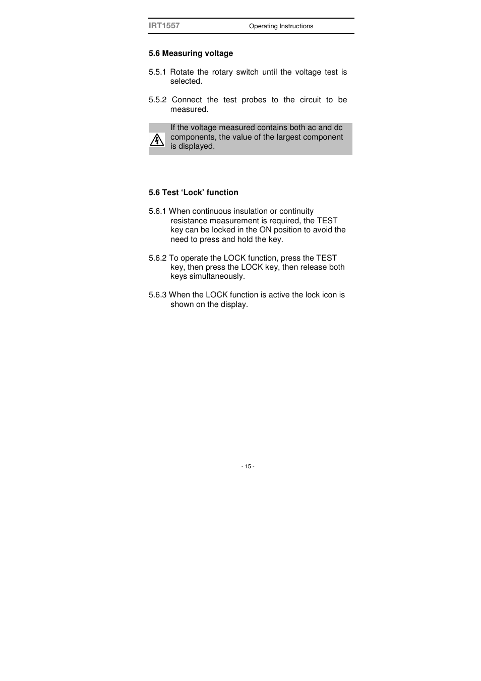 Seaward IRT 1557 User Manual | Page 15 / 21
