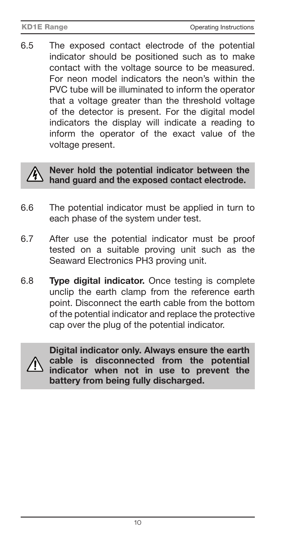 Seaward KD1E User Manual | Page 12 / 22