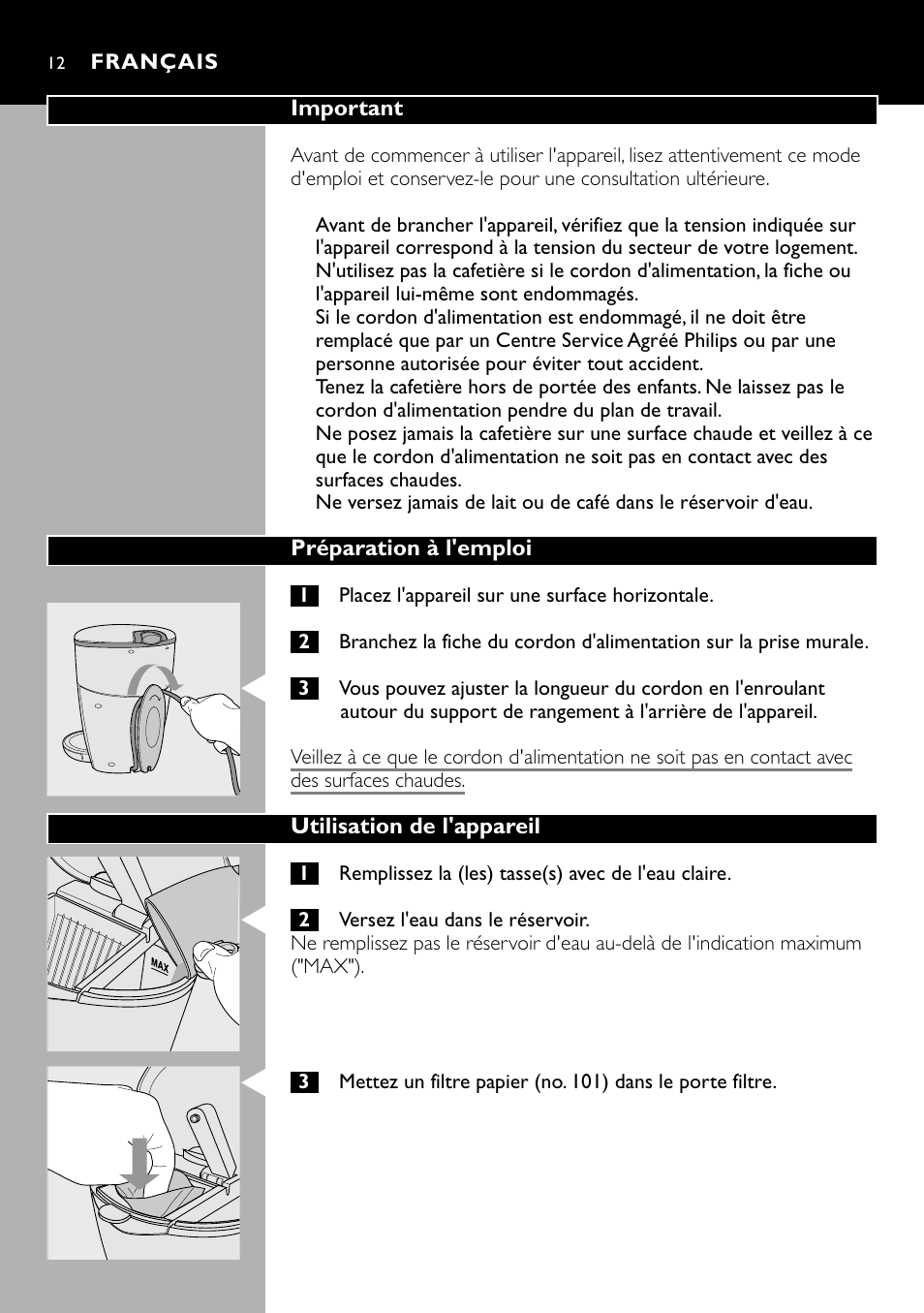 Français 12 | Cucina Pro HD7140 User Manual | Page 12 / 52