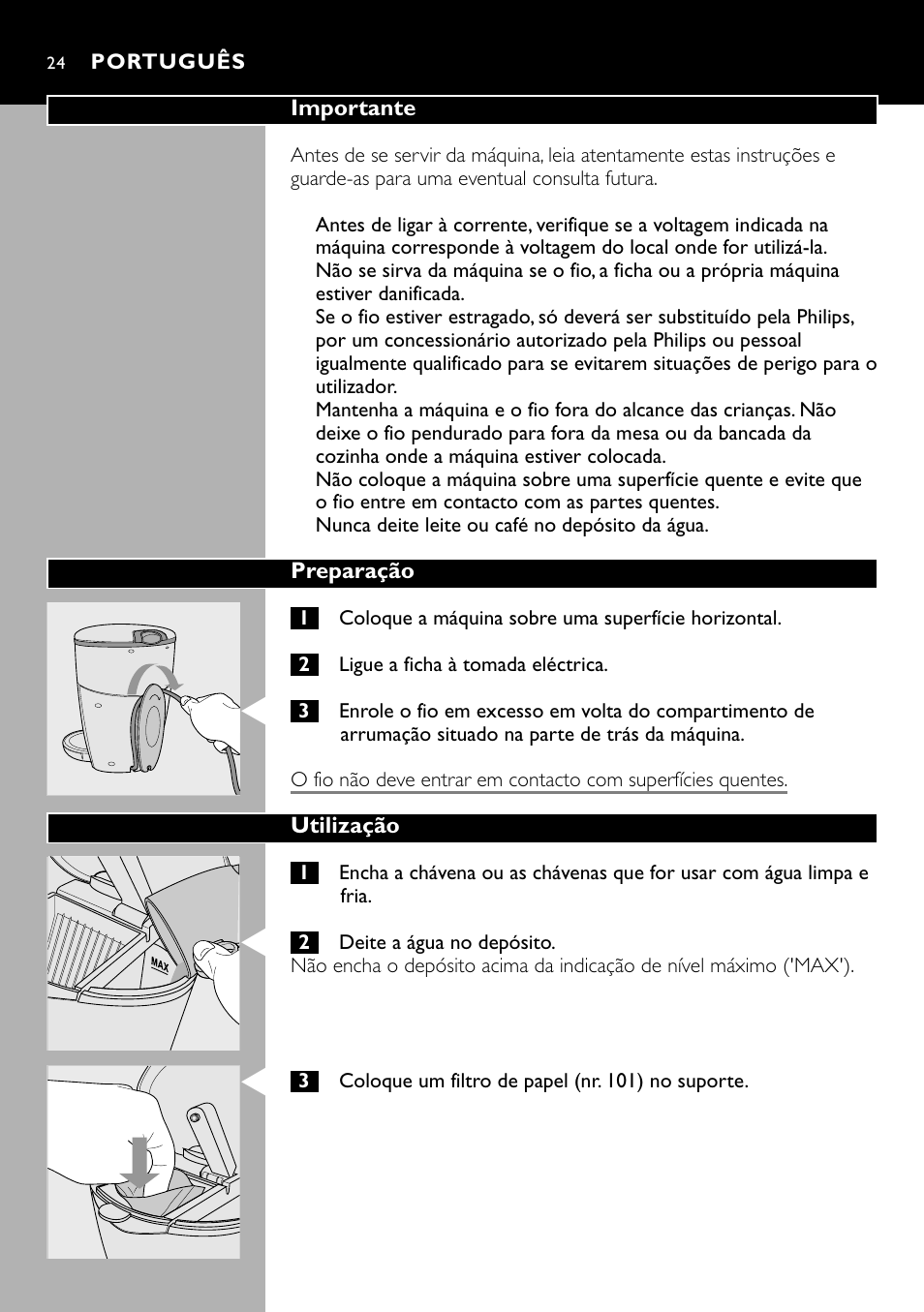 Português 24 | Cucina Pro HD7140 User Manual | Page 24 / 52